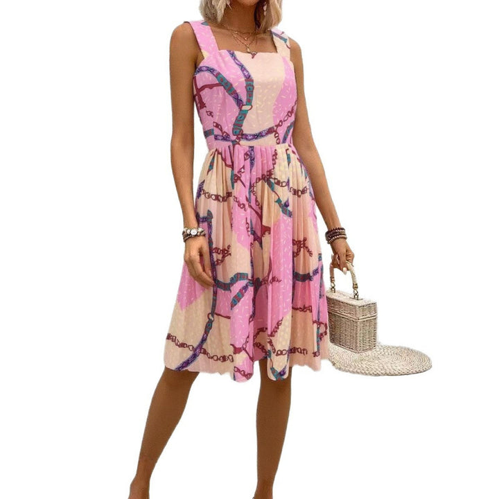 Vintage-inspired midi dress for women with chain pattern Lune London