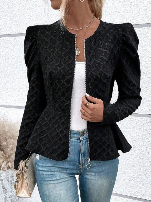 Trendy women's blazer with puff sleeves Lune London
