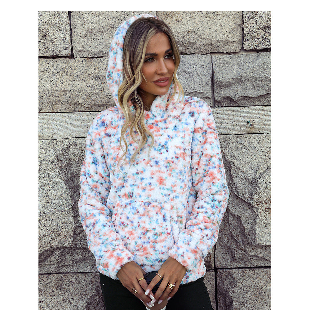 Fleece sweatshirt for women with hood Lune London