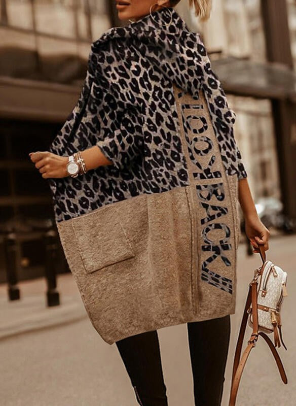 Women's Oversized Leopard Print Cardigan Lune London