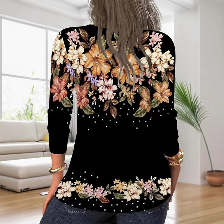 Women's blouse with floral print and zipper Lune London