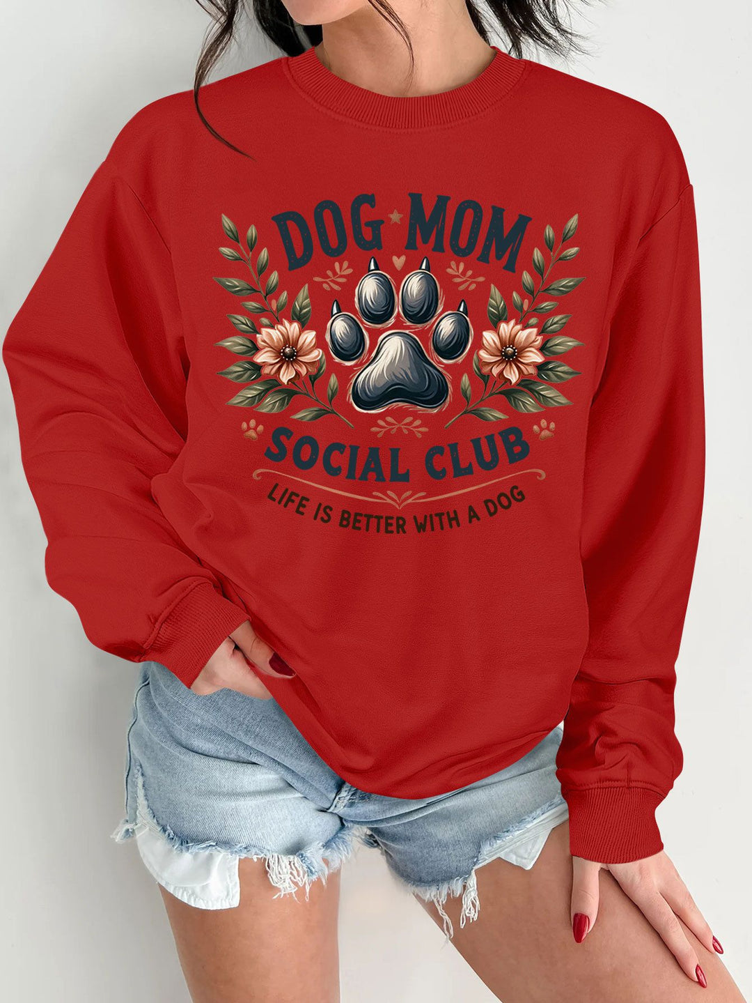 Sweatshirt pour femmes avec motif de chien tendance et impression améliorée Chic & Stil