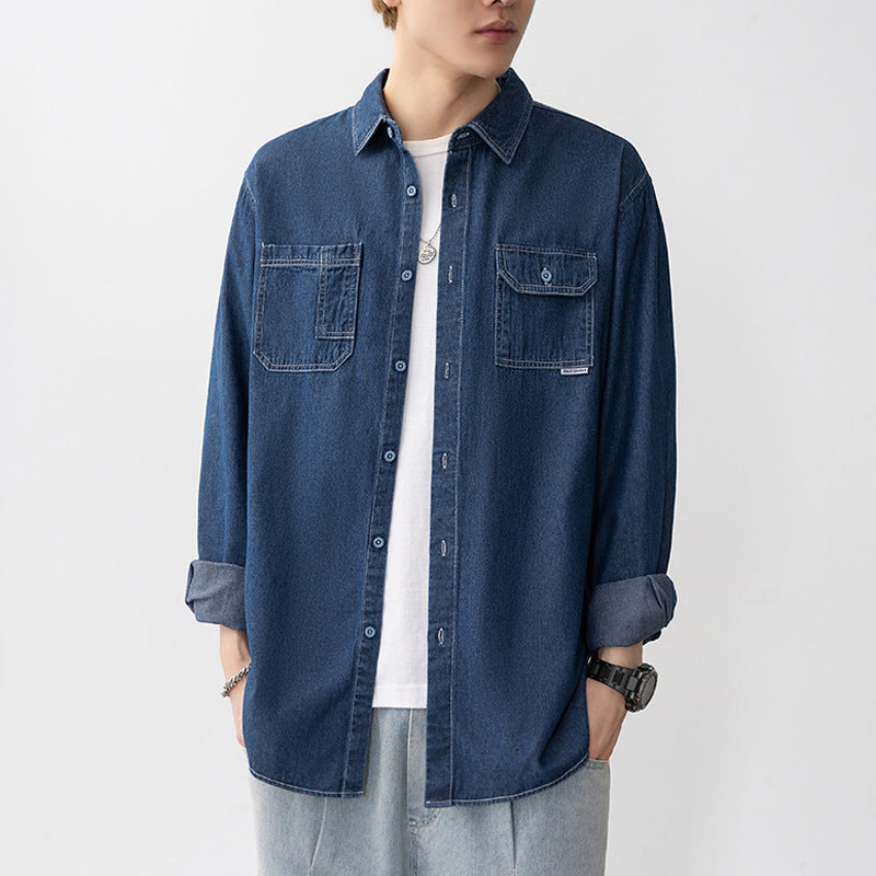 Casual denim shirt for men with flap pockets Lune London