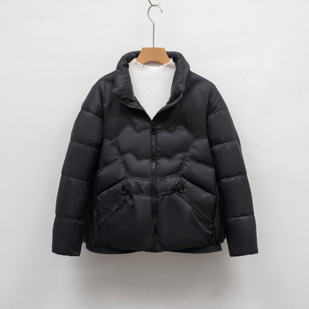 Quilted jacket for women with decorative button details and a high collar Lune London