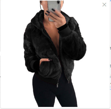 Ladies Lune London Faux Fur Bomber Jacket