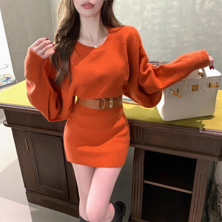 Robe tricotée pour femmes avec coupe décontractée et texture côtelée harmonieuse Chic & Stil