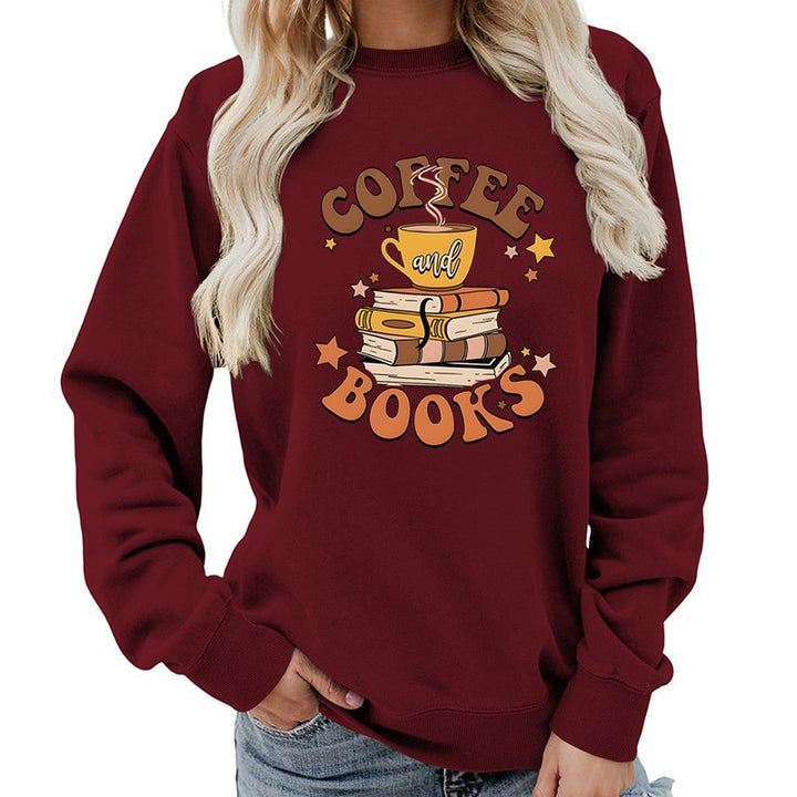 Sweatshirt pour femmes avec design créatif de livre de café Chic & Stil