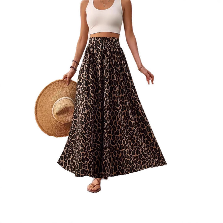 Lune London women's maxi skirt with leopard print