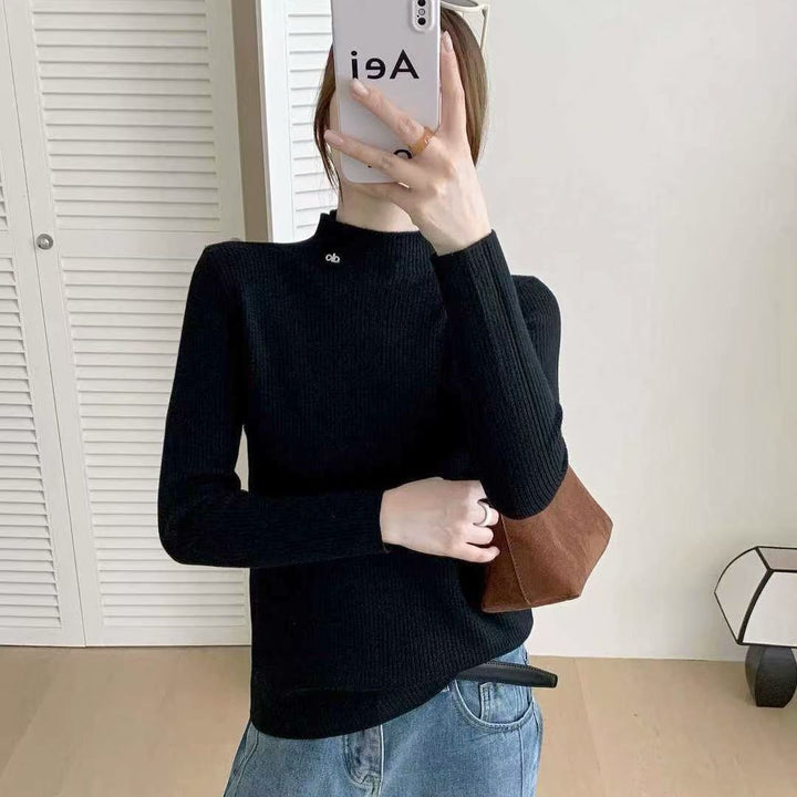 Pull côtelé de haute qualité pour femmes avec col montant Chic & Stil