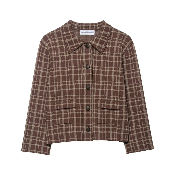 Veste en chemise à carreaux pour femmes Chic & Stil
