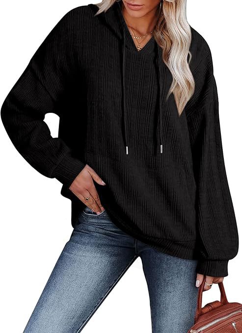Ladies Oversized Hoodie with Chic Textured Design and Style