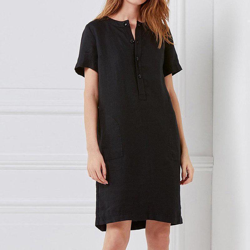 Shirt dress for women with practical pockets and button placket Lune London