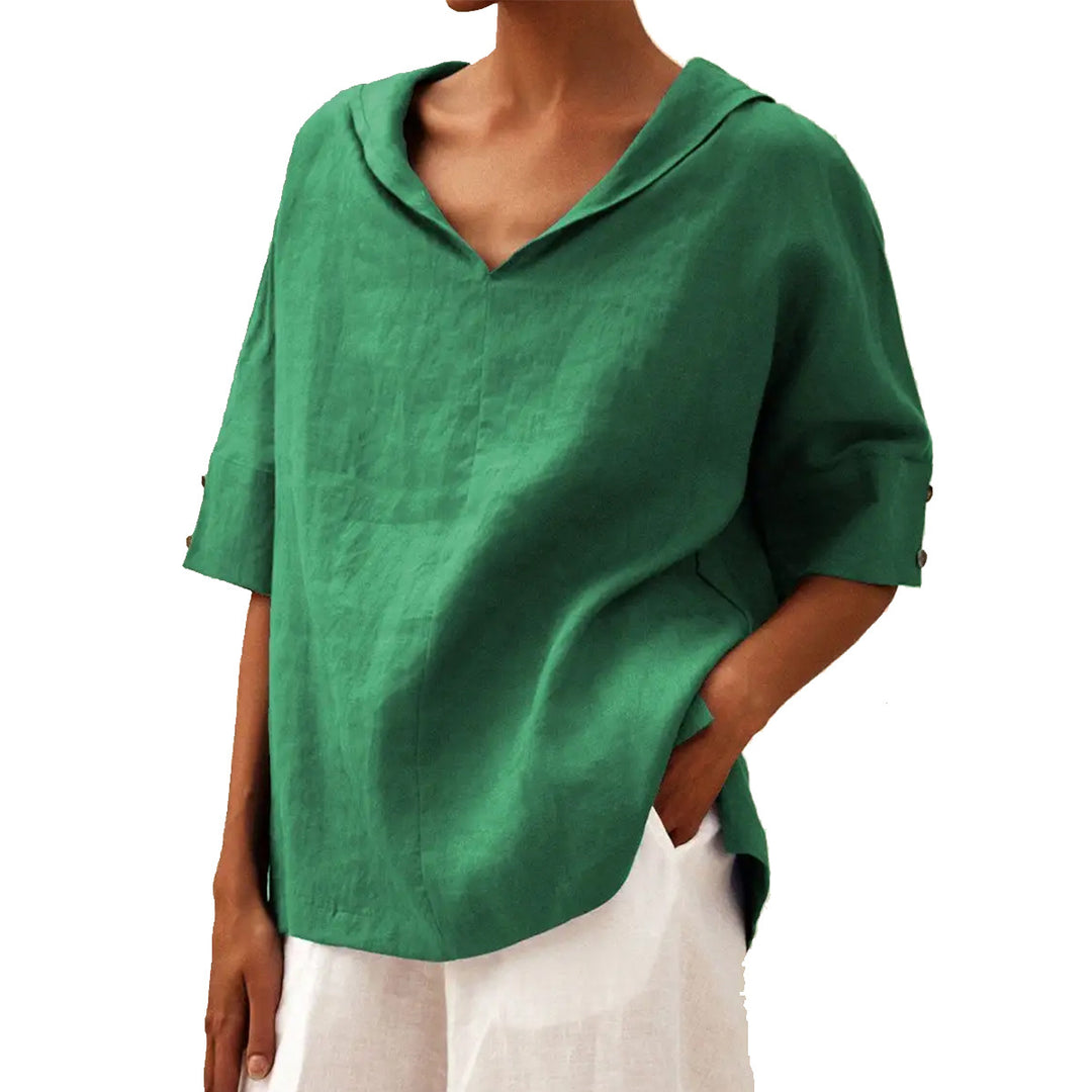 Woman Casual Shirt with Floral Pattern and Modern Collar Lune London