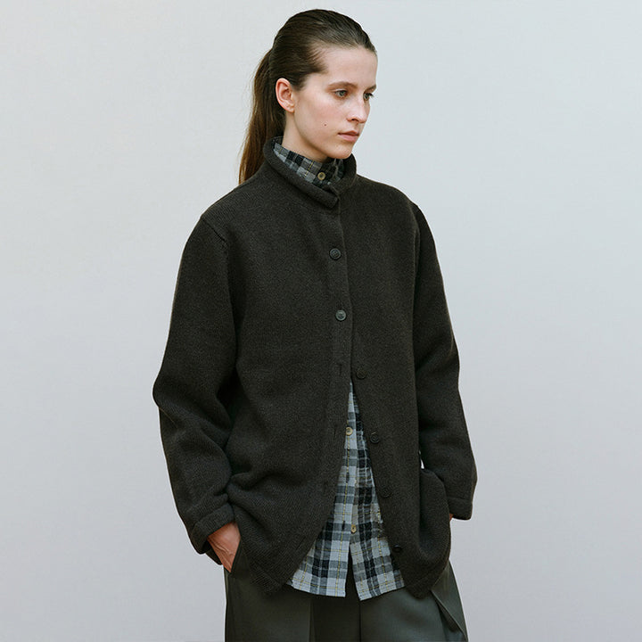 Veste en laine chaude pour femmes avec col montant Chic & Stil