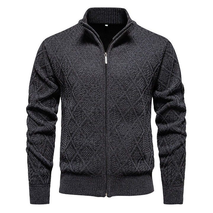 Fashionable men's knitted jacket with textured surface Lune London