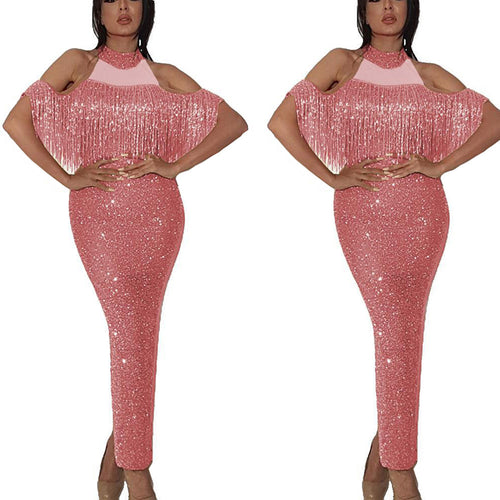 Glamorous sparkling evening dress Lune London