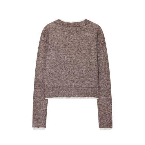 Fashionable knitted jacket for women with a fine knit design and elegant button details Lune London