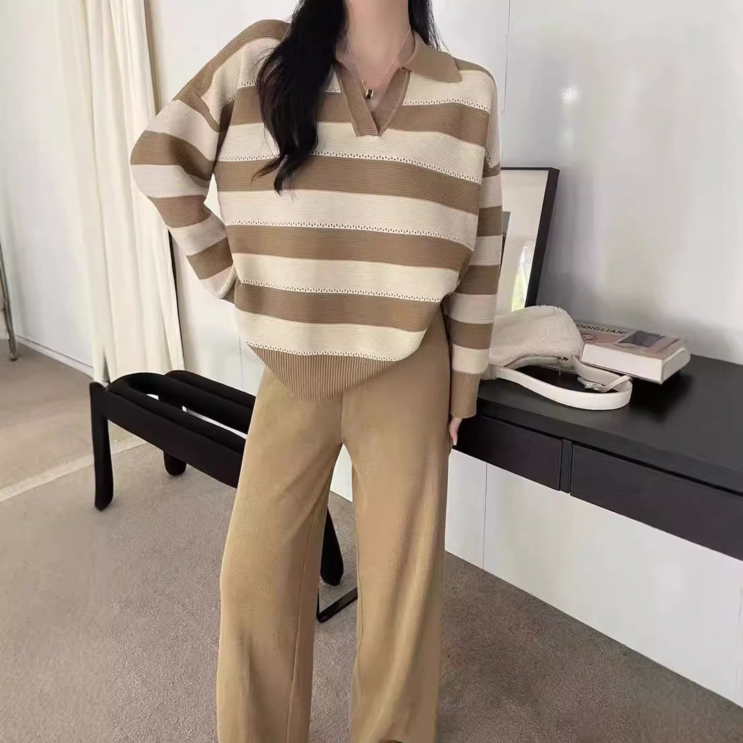 Chic and Stylish Striped Casual Set for Ladies