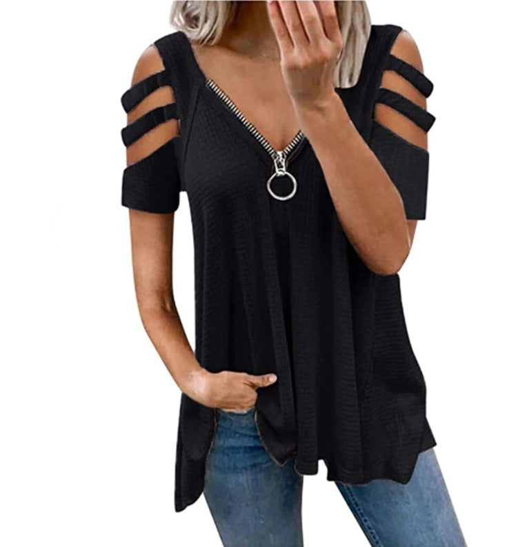 Ladies knit sweater with trendy cut-out sleeves Lune London