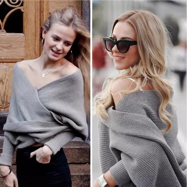 Women Large Knitted Scarf with an Innovative Knot Design and Soft Material Lune London