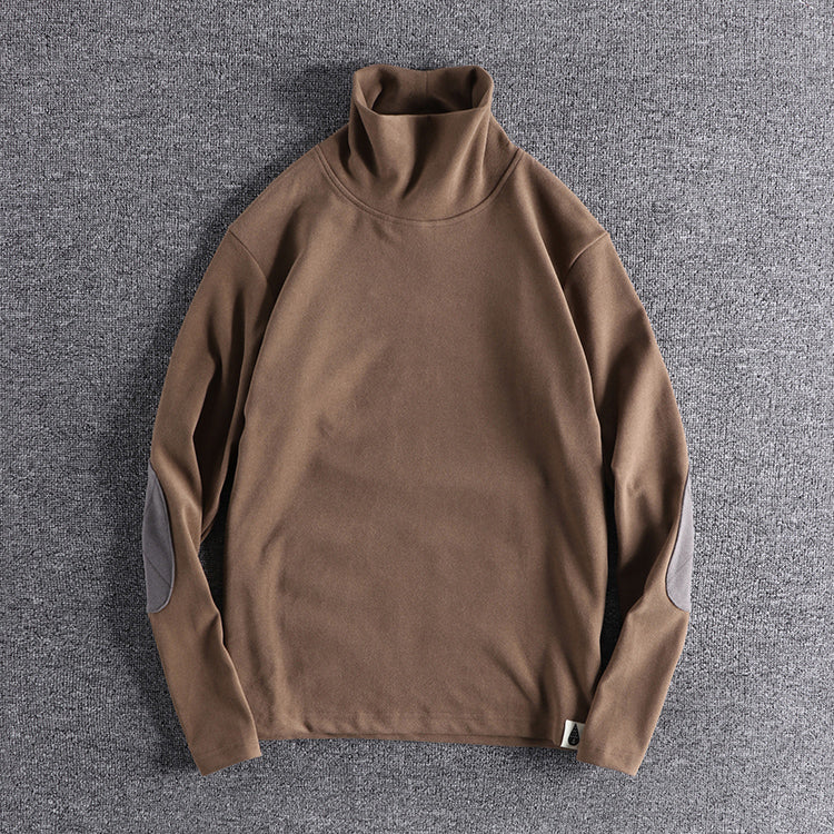Men's polar fleece sweater with contrasting elbow patches Lune London