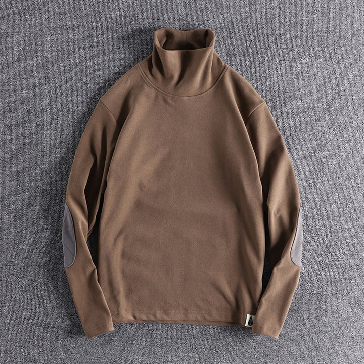 Men's polar fleece sweater with contrasting elbow patches Lune London