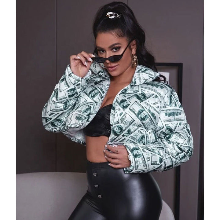Trendy cropped quilted jacket for women with Dollar Lune London design