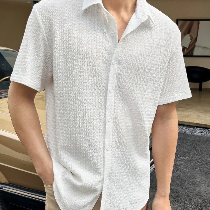 Casual short sleeve shirt for men with textured fabric Lune London