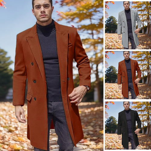 Long double-breasted coat for men in high-quality fabric Lune London