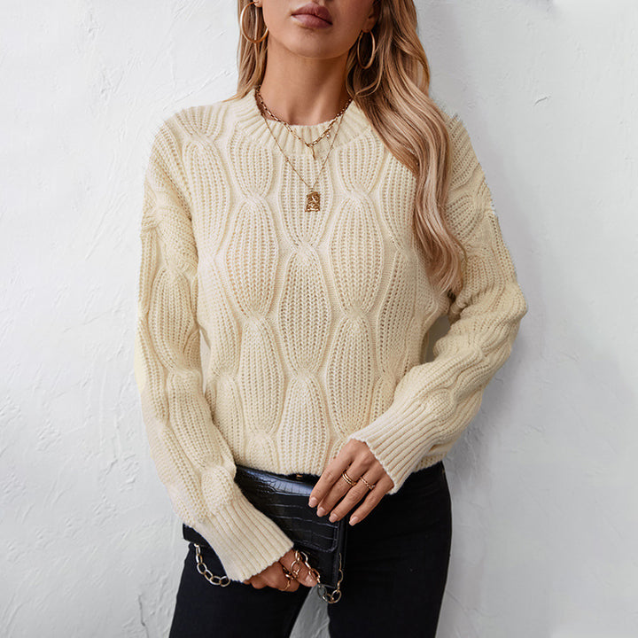 Knit sweater for women with decorative cable design and comfortable fit Lune London