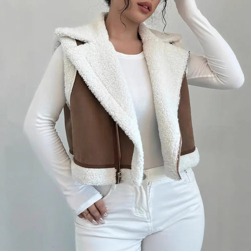 Ladies reversible faux fur vest with high-quality zipper Lune London