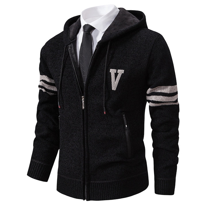 Men's leisure jacket with modern high collar and contrasting stripes Lune London