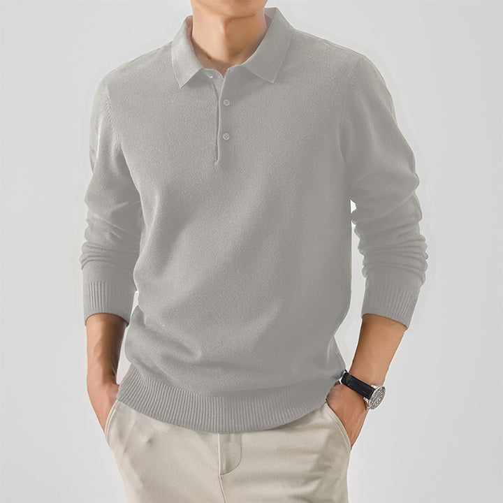 Elegant polo sweater for men in fine cotton Lune London