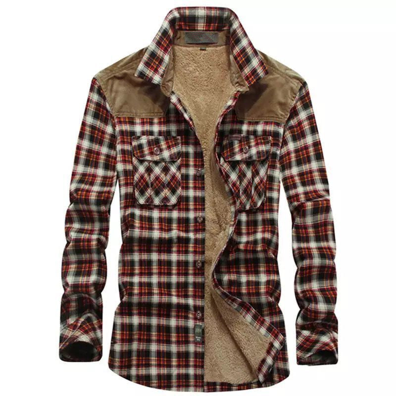 Men's plaid flannel shirt with warm inner lining Lune London