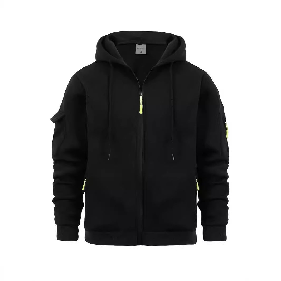 Men's functional hoodie jacket with practical zip pockets Lune London