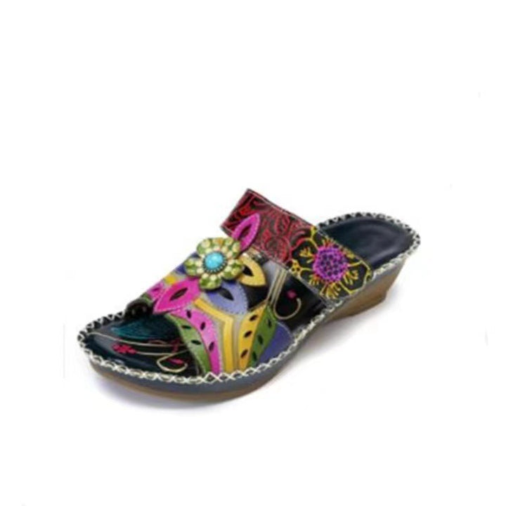 Comfort sandals for women with floral design and cushioned insole Lune London