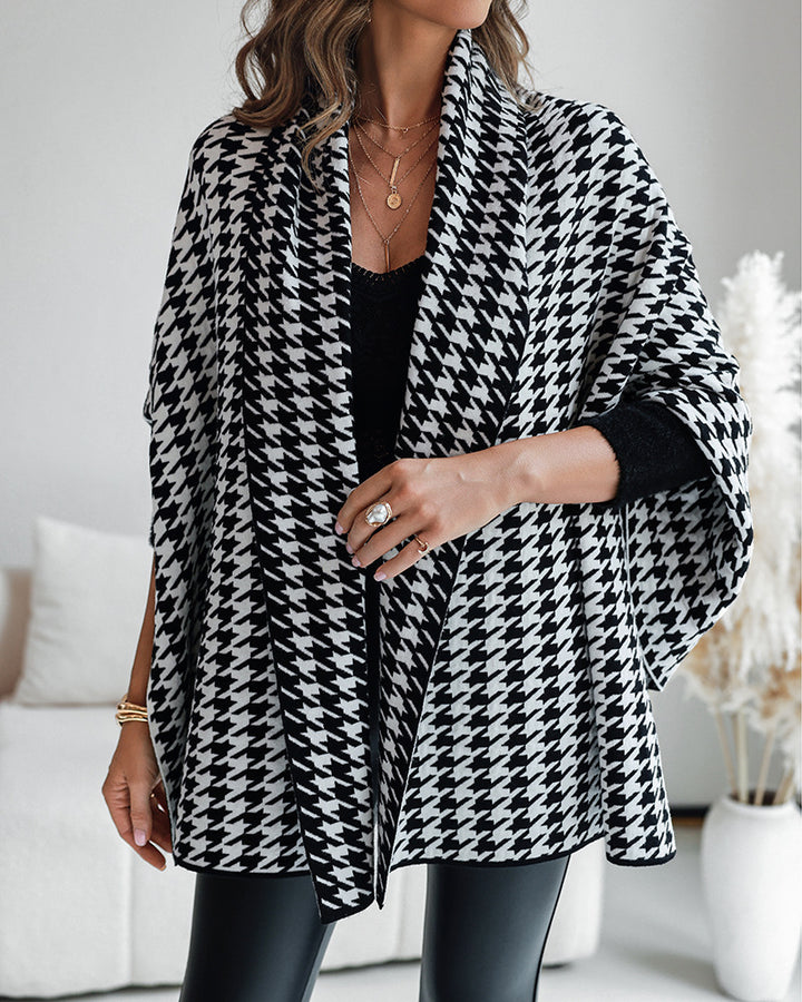 Ladies Patterned Poncho with a chic cut and comfortable wear Lune London