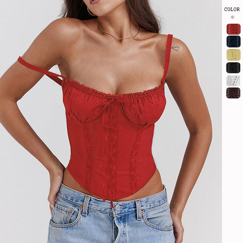 Top corset for women with delicate lace decoration and adjustable straps Chic & Stil