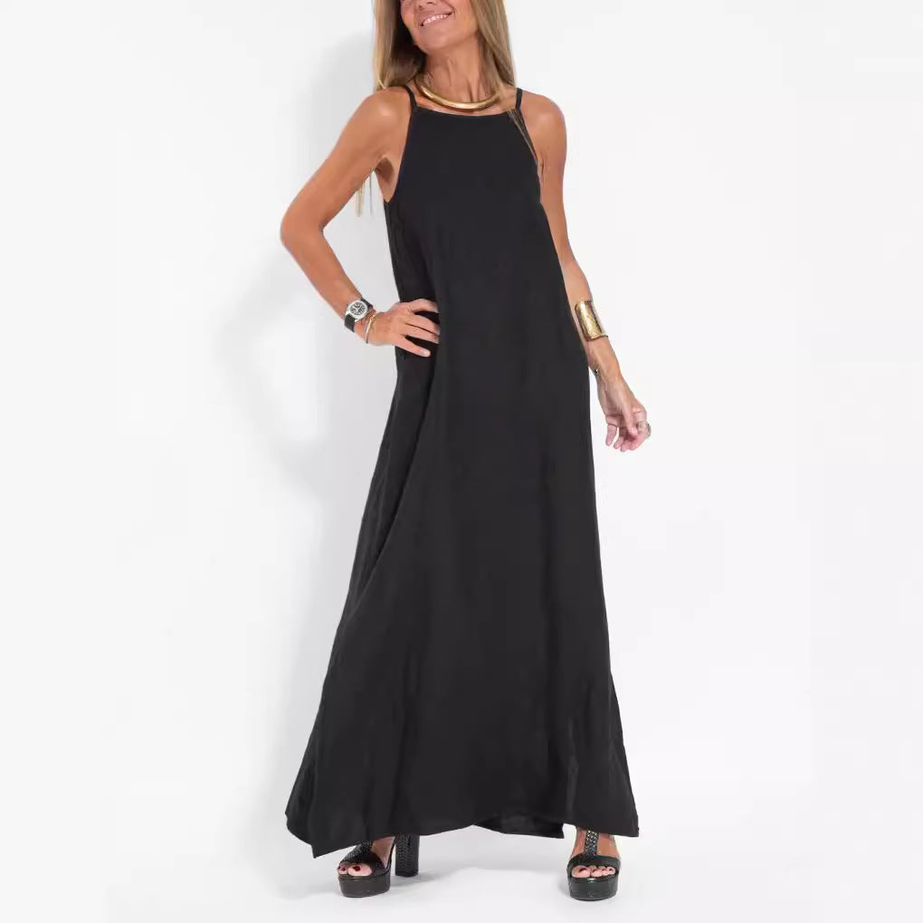 Maxi dress for ladies with an elegant cut and fine straps Lune London
