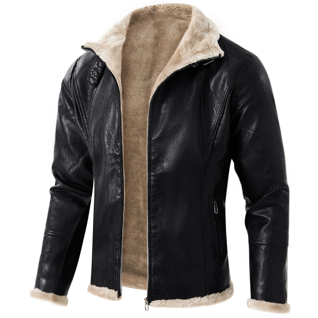 Elegant faux leather jacket for men with warm lining Lune London
