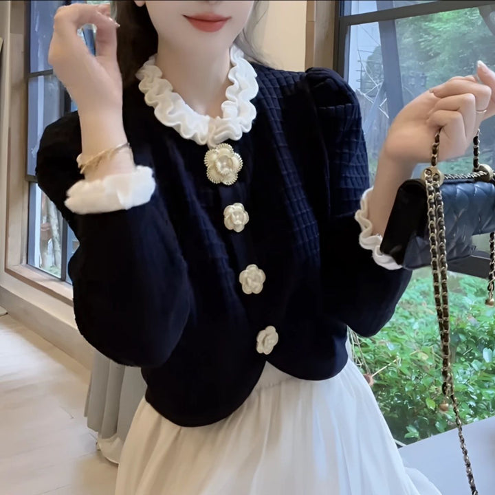 Cardigan Élégant pour Femmes avec Accents Floraux Chic & Stil