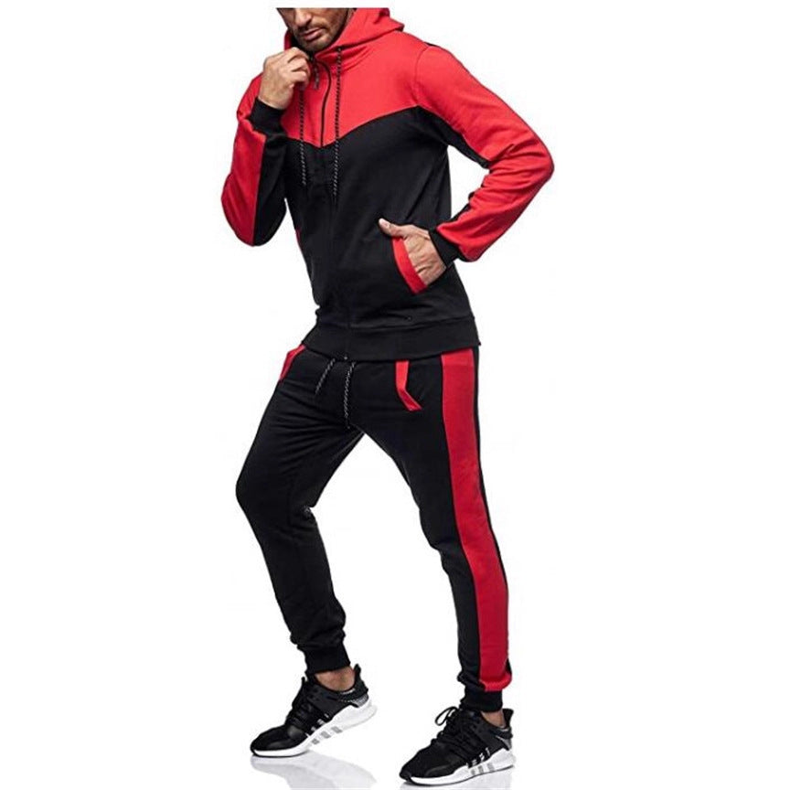 Men's sports tracksuit set with hoodie and stylish contrast stitching Lune London