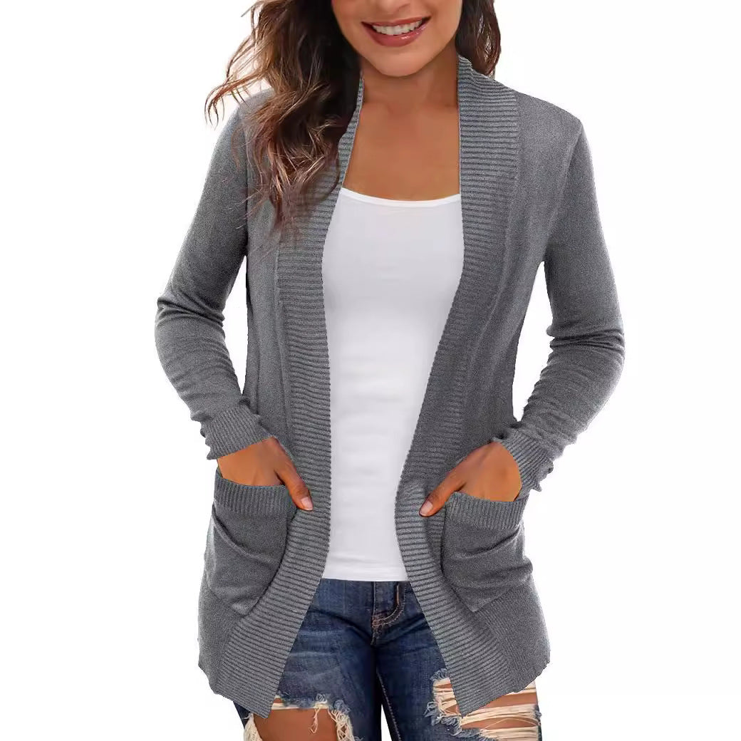 Ladies Long Sleeve Knit Coat Lune London