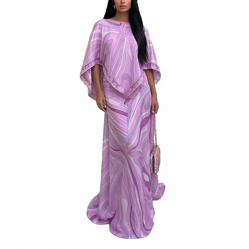 Robe maxi grande taille pour femme avec coupe fluide et design asymétrique Chic & Stil