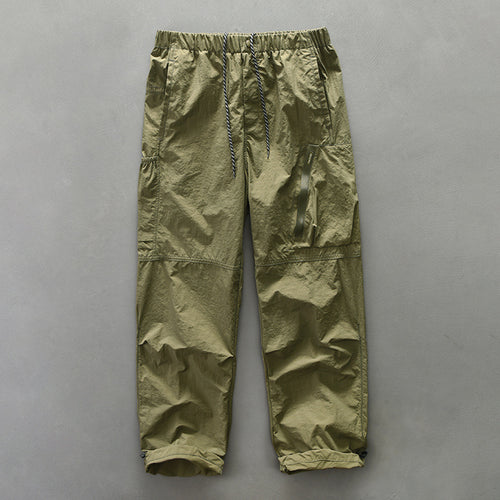 Functional pants for men with elastic waistband and zippered side pockets Lune London