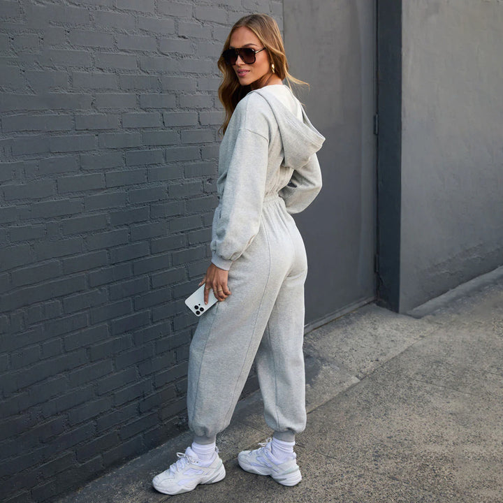 Women's jumpsuit with deep V-neck and relaxed fit Lune London