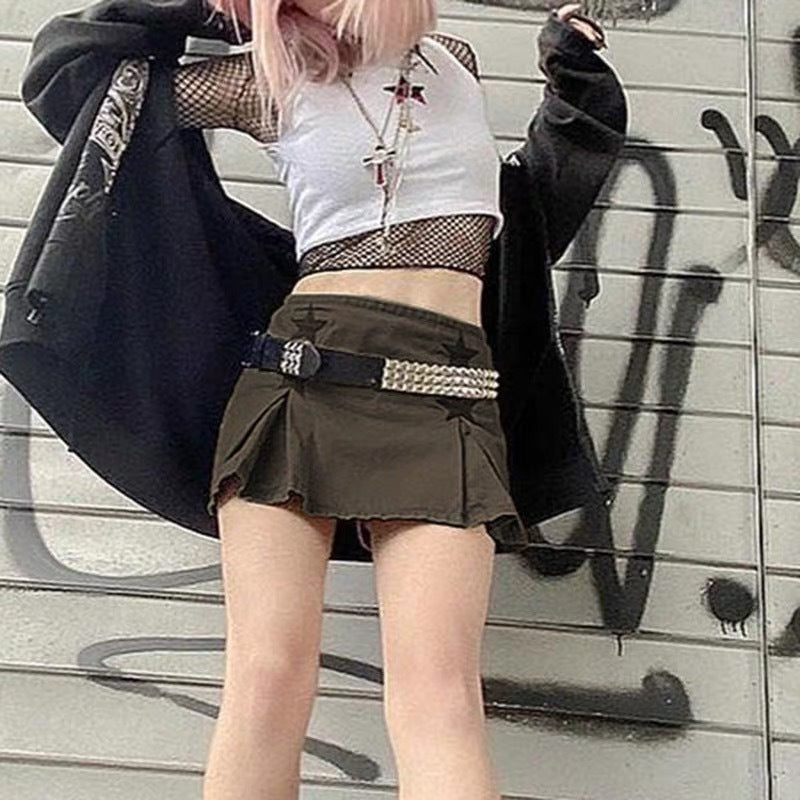 Mini skirt for women with structured star details and high-quality material Lune London