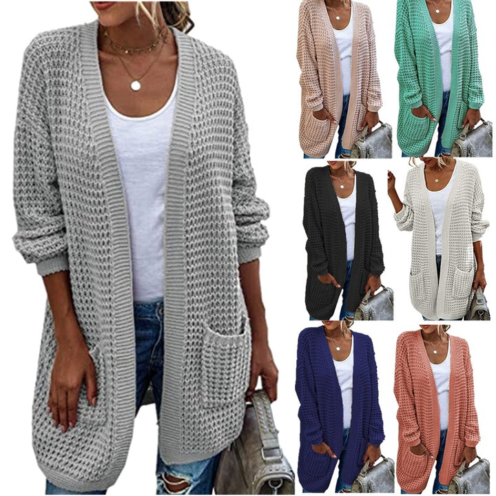 Chunky knit women’s cardigan with a relaxed fit and practical pockets Lune London
