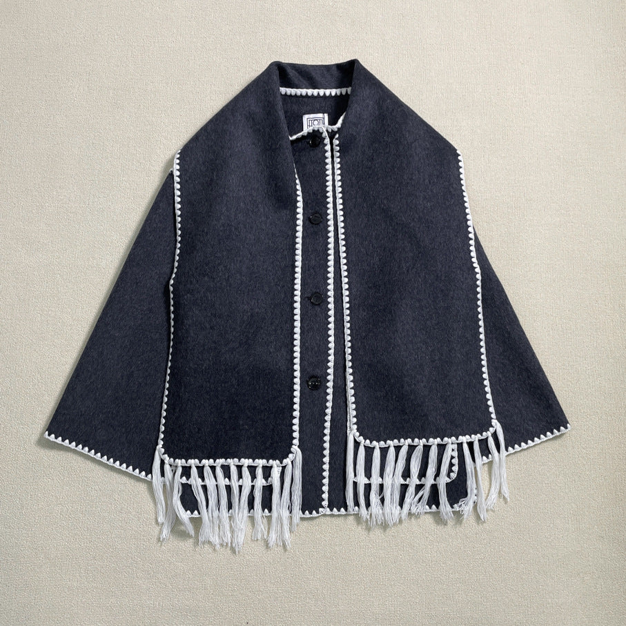 Poncho en laine élégant et polyvalent pour dames Chic & Stil