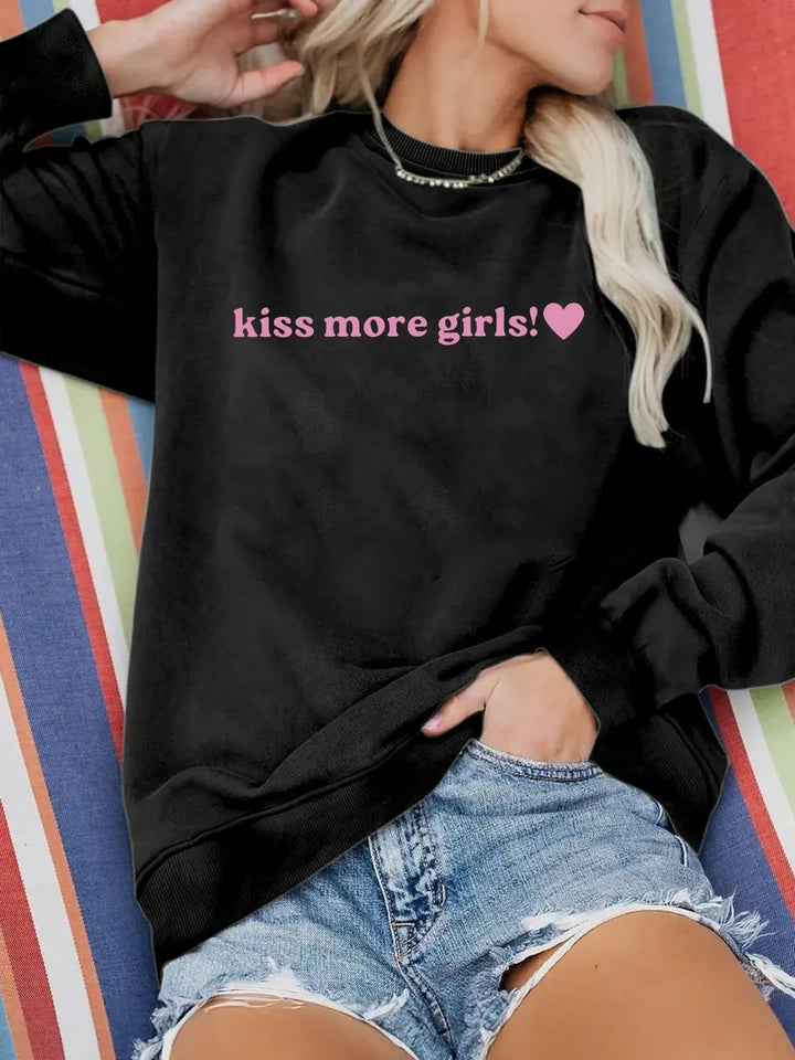 Sweatshirt pour femmes avec lettrage inspirant et coupe décontractée Chic & Stil